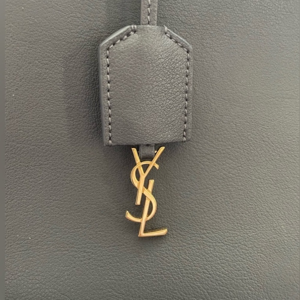 SAINT LAURENT SHOPPING TOTE STORM GRAY LEATHER🌟🤩 - Picture 12 of 15